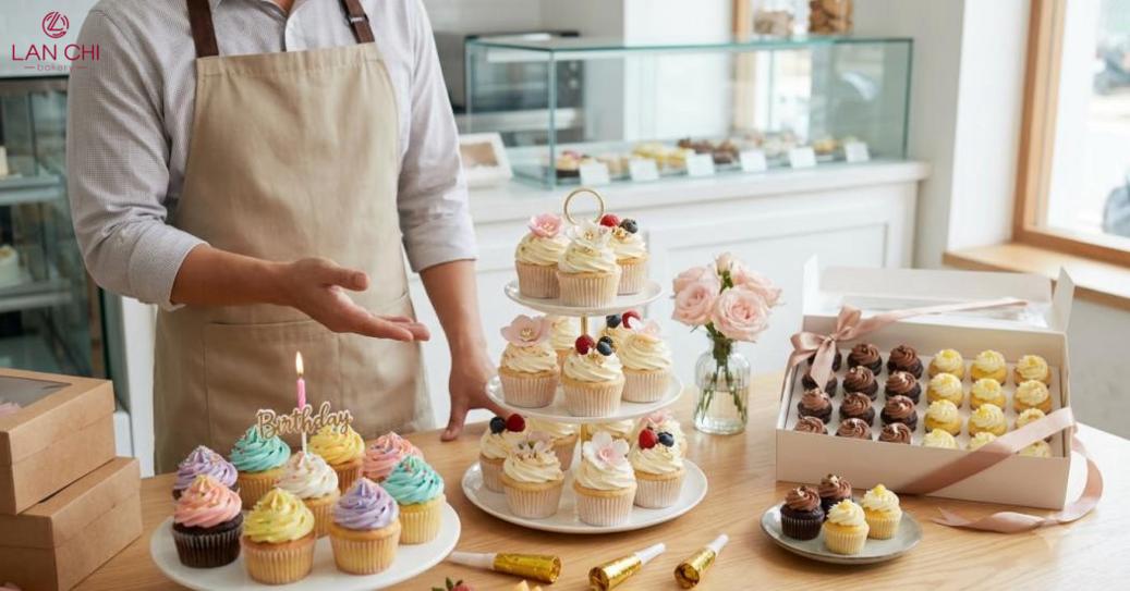 Chọn kiểu trang trí và kích thước bánh cupcake cho từng dịp