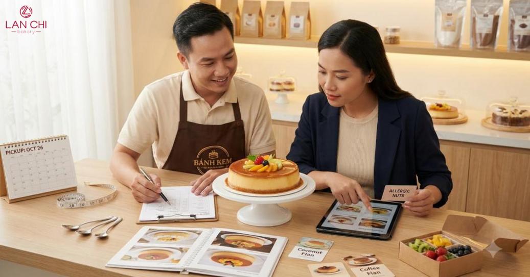 Bánh kem flan có thể trang trí tươi sáng cho trẻ em hoặc tối giản, thanh lịch cho người trưởng thành
