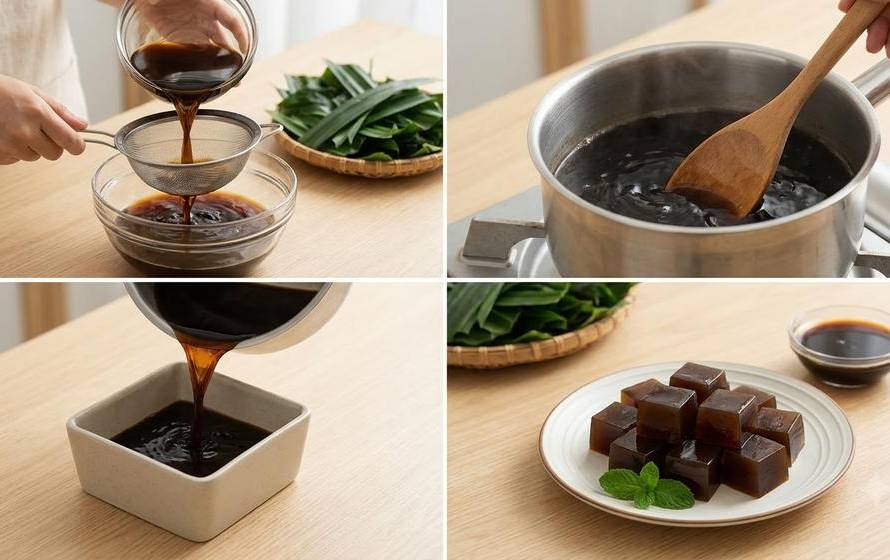 Cách làm sương sáo từ lá tươi dẻo dai, không cặn