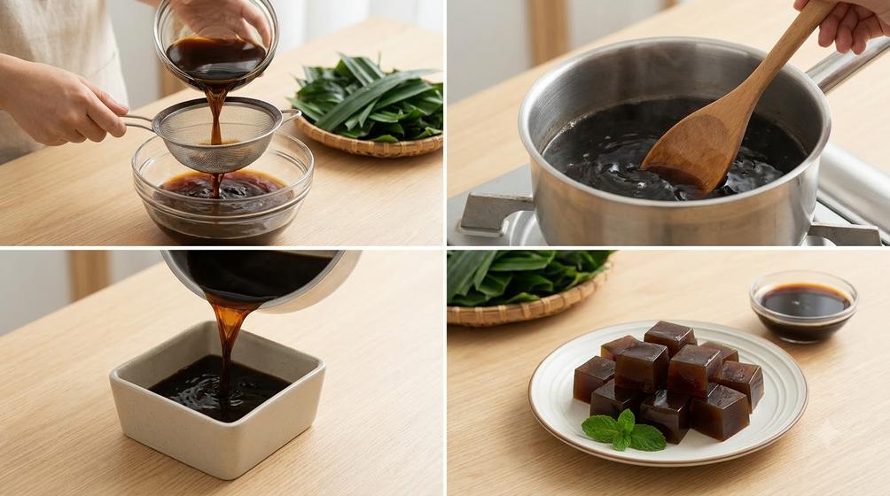 Cách làm sương sáo từ lá tươi dẻo dai, không cặn