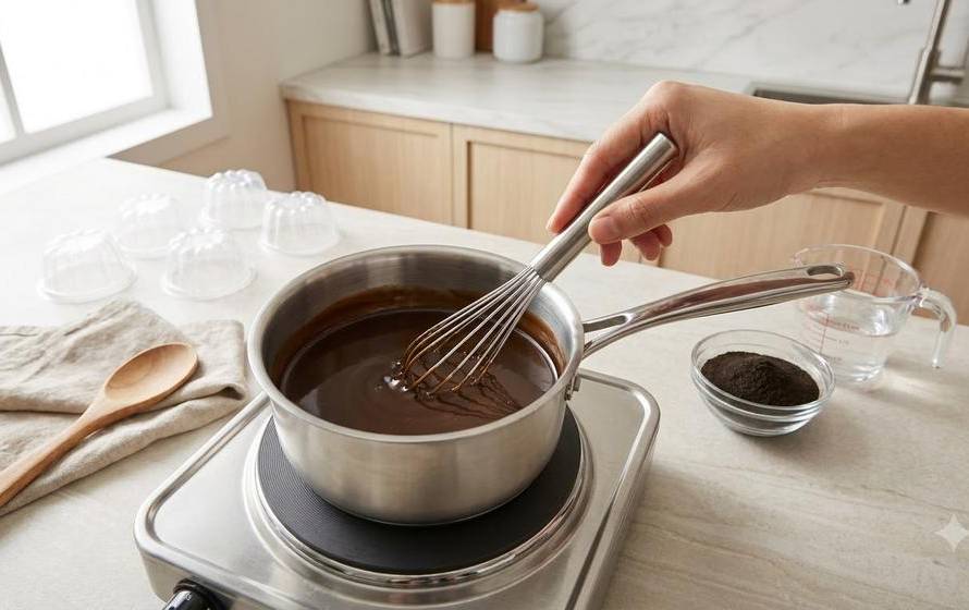 Cách nấu bột thạch đen không vón, đông ổn định tại nhà