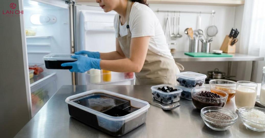 Bảo quản ngăn mát, dùng sớm, kết hợp chè, sữa hoặc trà sữa.