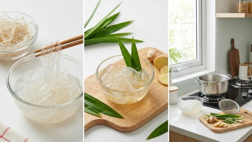 Cách nấu rau câu sợi khô giòn dai, trong mát, không tanh