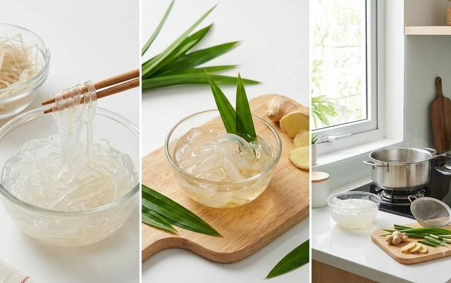 Cách nấu rau câu sợi khô giòn dai, trong mát, không tanh