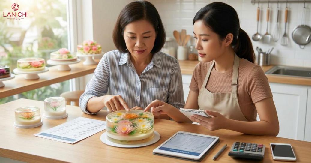 Xác định số người, dịp tặng, kiểu trang trí và thời gian nhận giúp chọn bánh rau câu 4D vừa ngân sách.