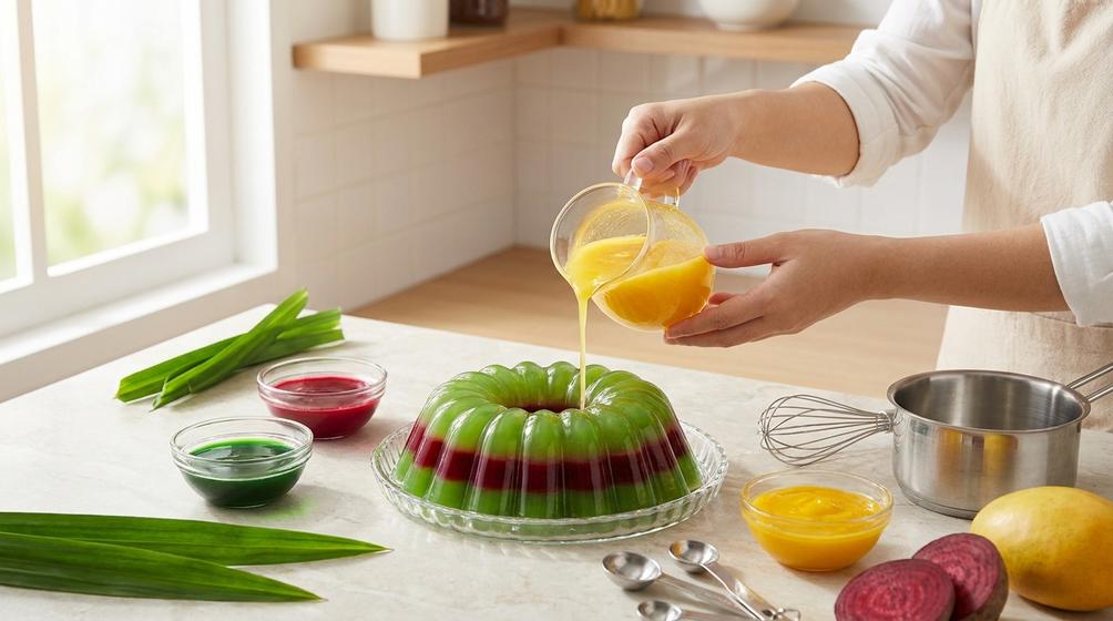 Màu tự nhiên làm rau câu: giữ màu đẹp, vị hài hòa khi nấu